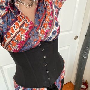 black denim underbust corset